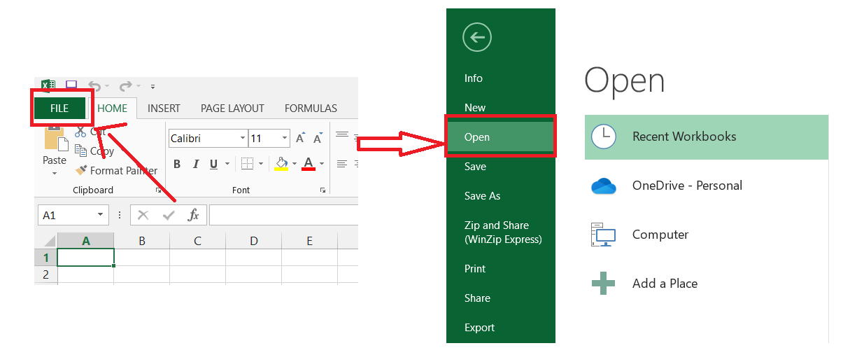 open excel file